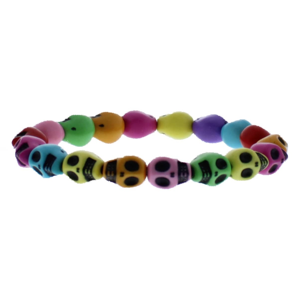 Zac's Alter Ego - Bright Multicolour Crazy Skull Bracelet - Multicolore